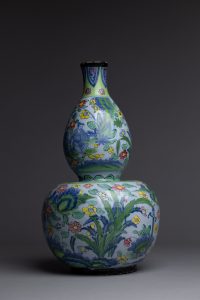 Blue and White Dutch Delft Clobbered Vase