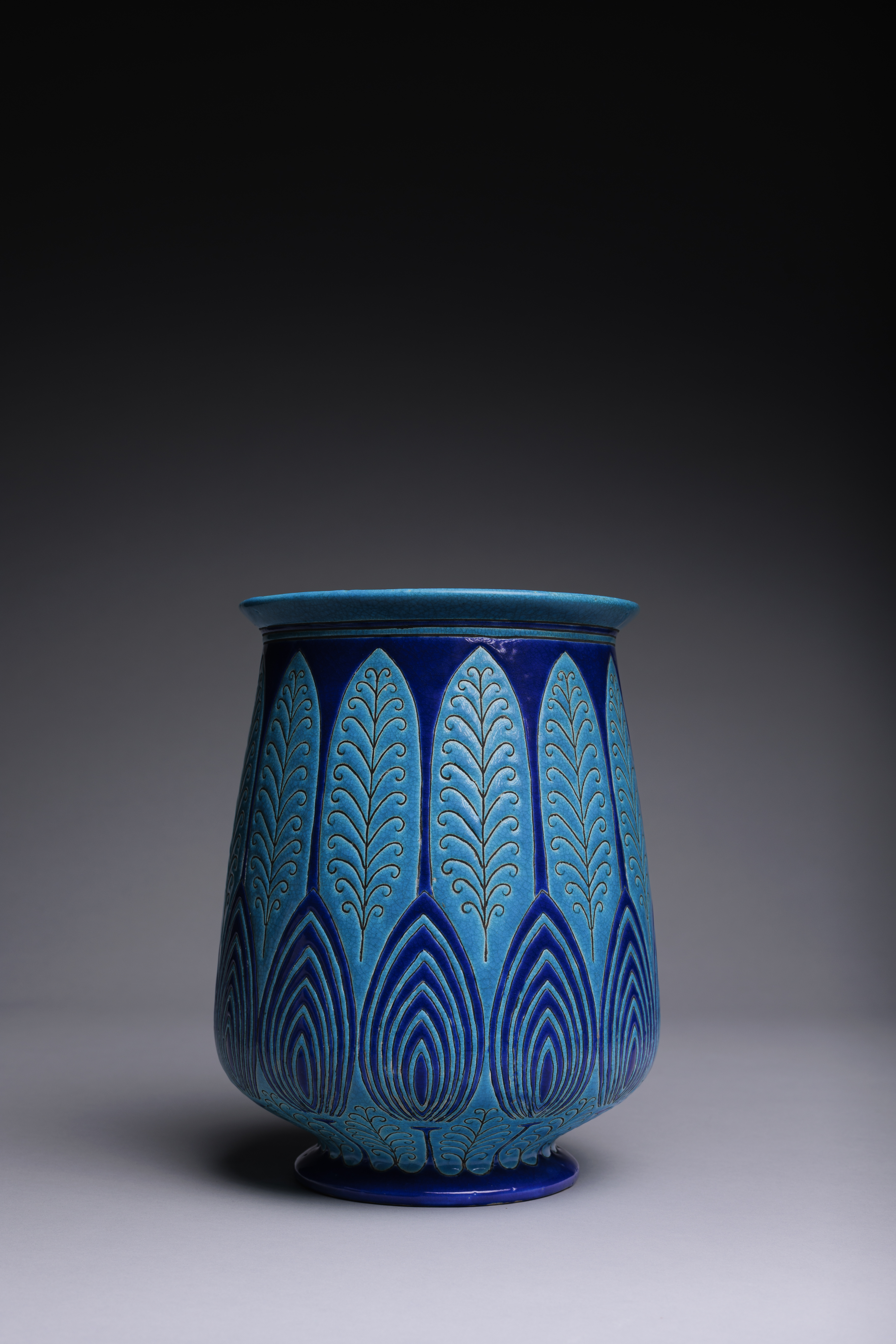 Longwy pottery vase